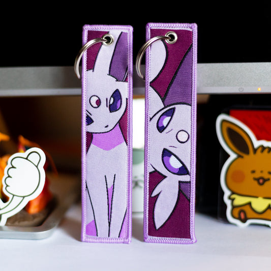 Embroidered Espeon Pokémon Keychain
