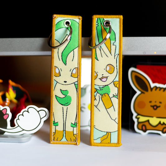 Embroidered Leafeon Pokémon Keychain