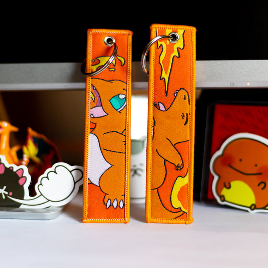 Embroidered Charmander Pokémon Keychain