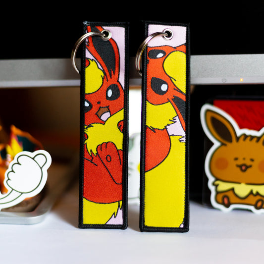 Embroidered Flareon Pokémon Keychain