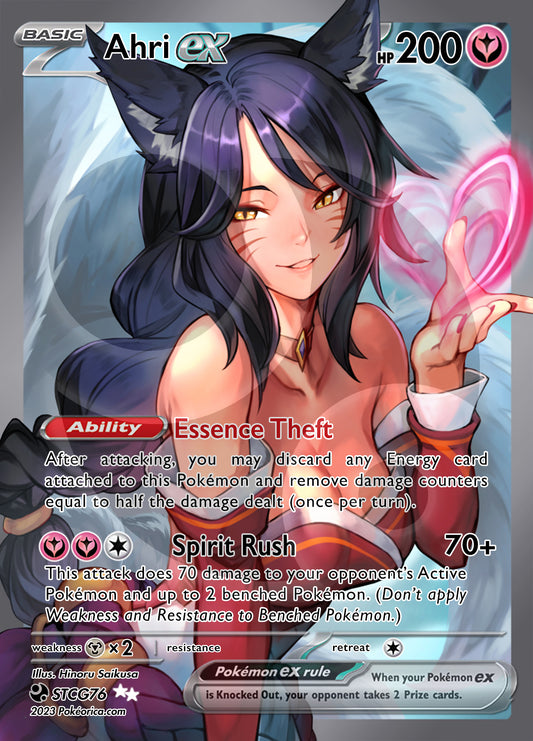 Custom League of Legends Full Art Ahri Card