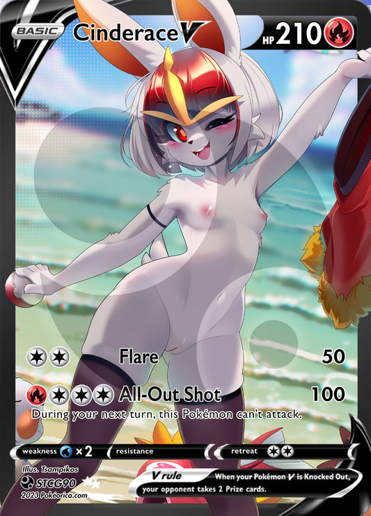 Custom Holographic Full Art Cinderace V Card