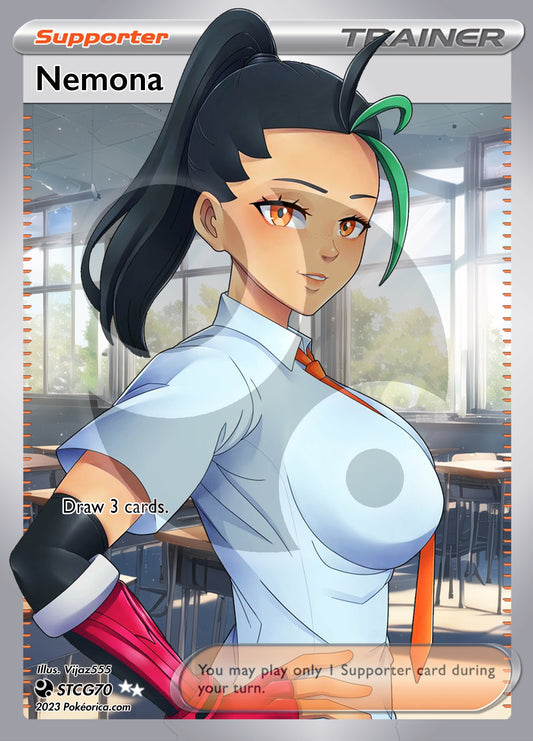 Custom Holographic Full Art Nemona Card
