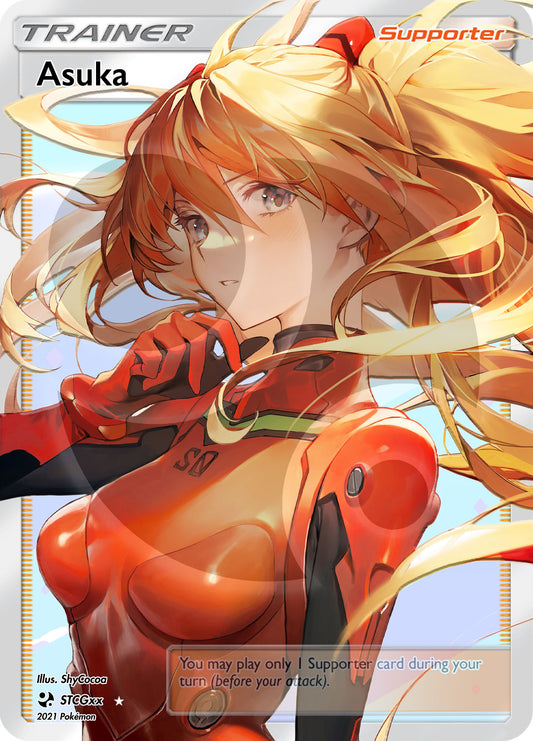 Custom Evangelion Full Art Asuka Card
