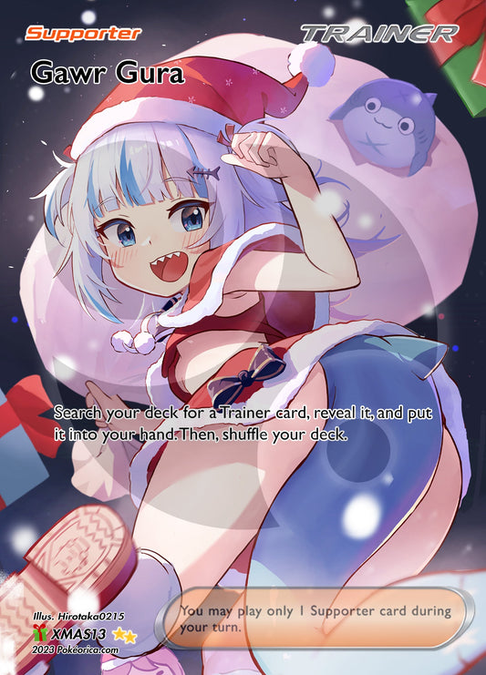 Limited Ed. Full Art Borderless Gawr Gura Holiday Card