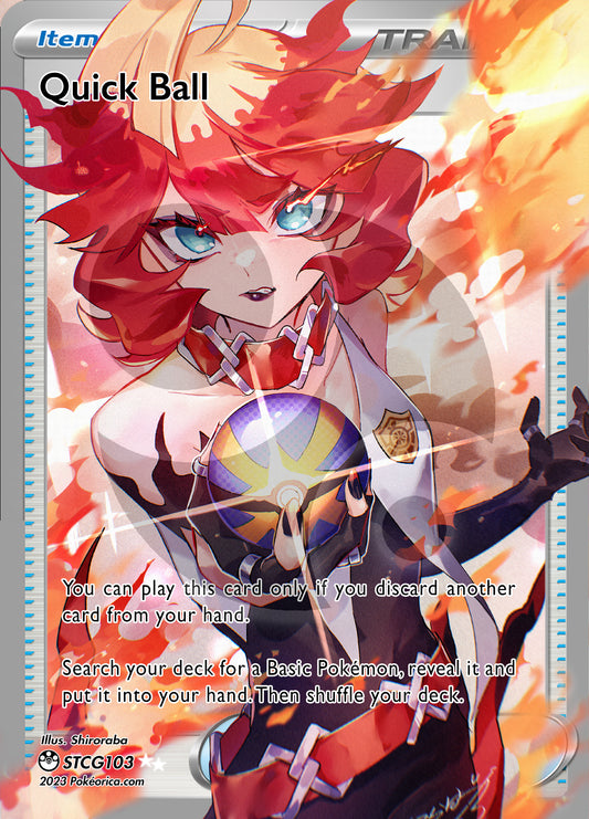 Custom Holographic Full Art Quick Ball Card