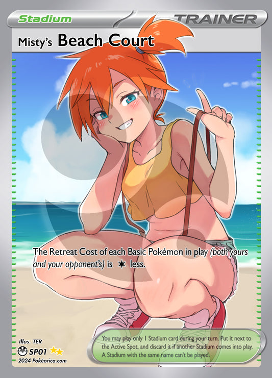 Custom Full Art Misty's Beach Court Slab