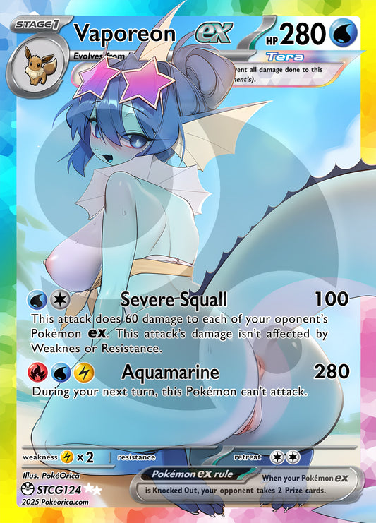 Custom Holographic Full Art Vaporeon ex