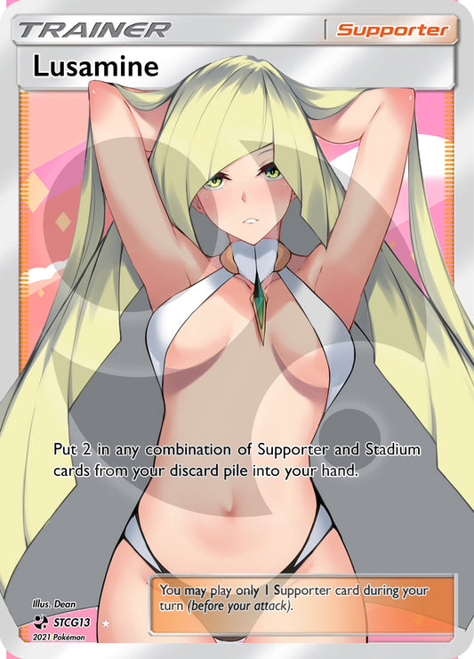 Custom Holographic Full Art Lusamine Card