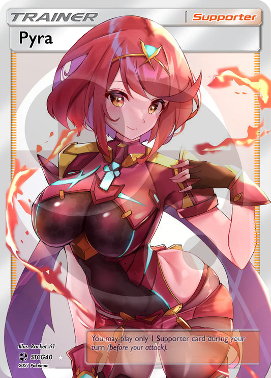Custom Xenoblade Holographic Full Art Pyra Card