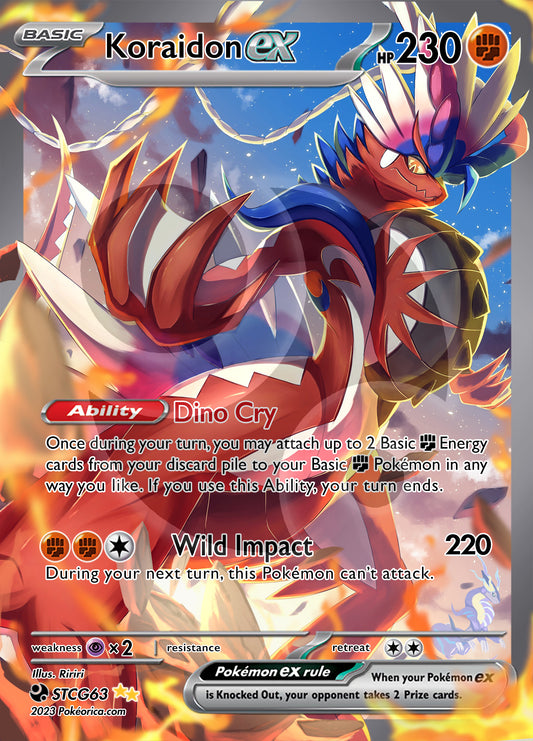 Custom Holographic Full Art Koraidon EX Card
