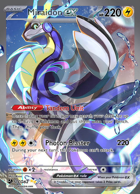 Custom Holographic Full Art Miraidon EX Card