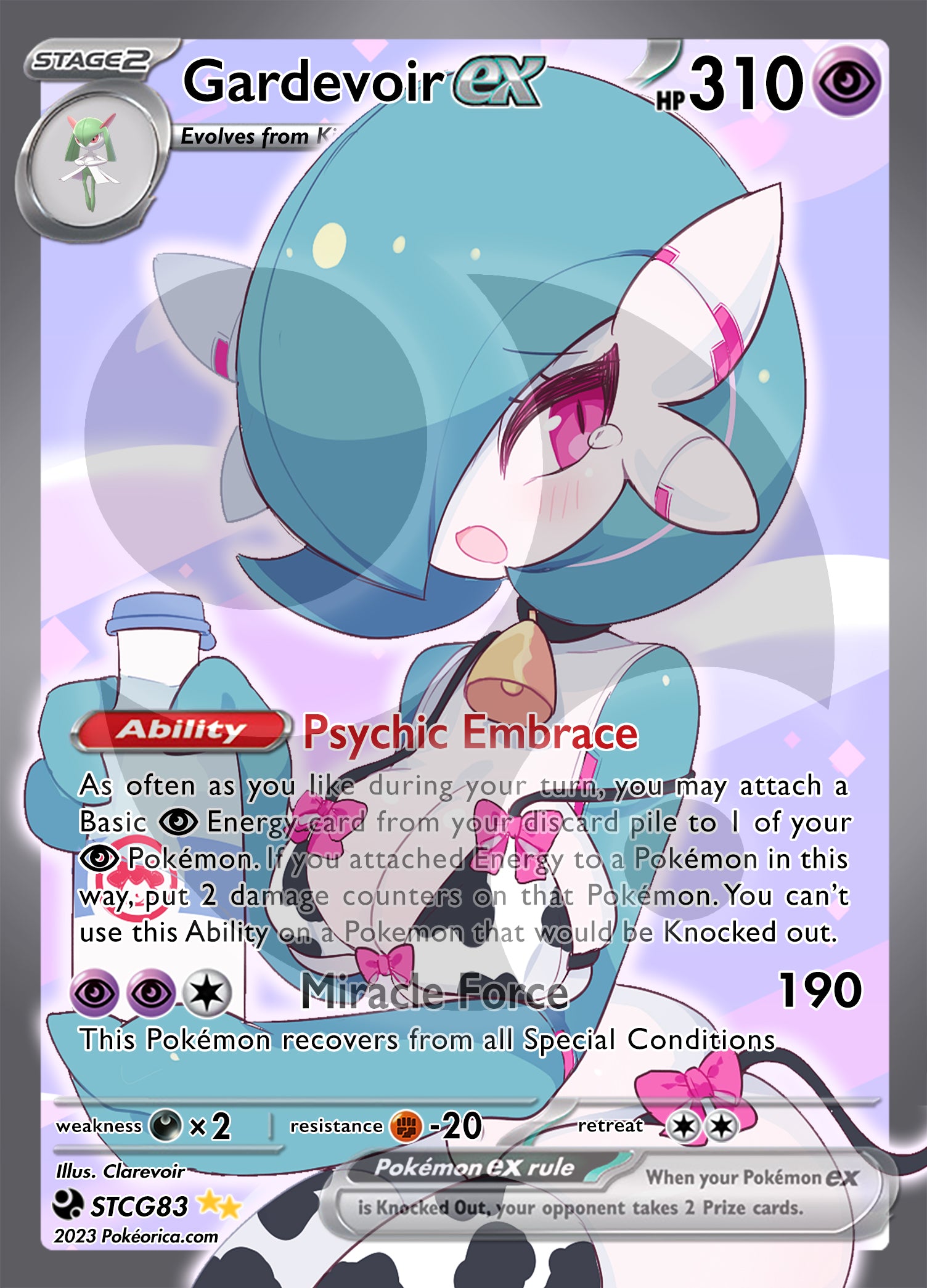 Custom Holographic Full Art Gardevoir EX Card – PokeOricaSTCG